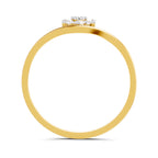 Lab Grown Diamond Ring 0.11 Carat IGI Certified Round Shape F-G VS Quality | 925 Sterling Silver Gold Plated Floral Ring