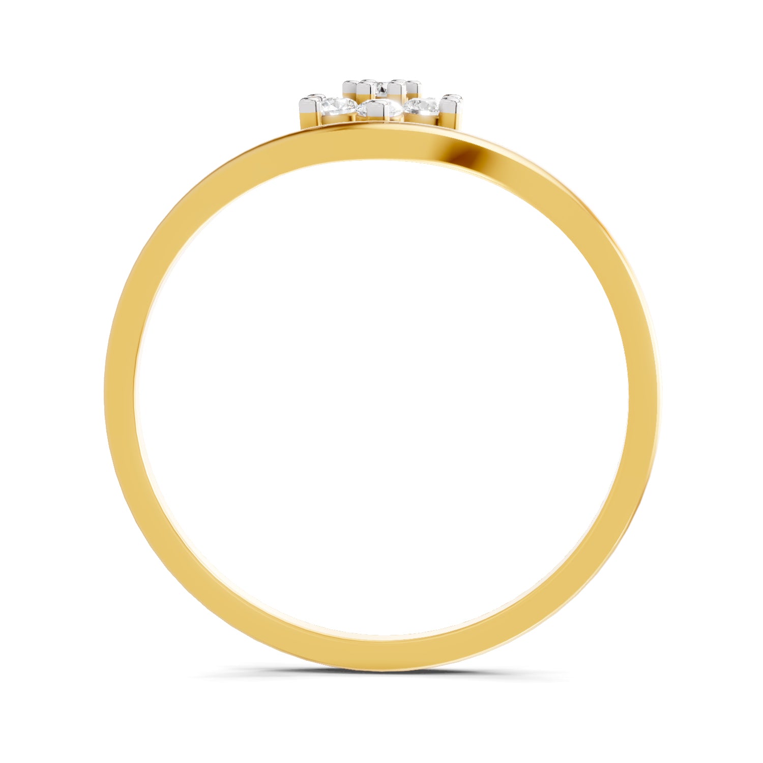 Lab Grown Diamond Ring 0.11 Carat IGI Certified Round Shape F-G VS Quality | 925 Sterling Silver Gold Plated Floral Ring