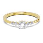 Lab Grown Diamond Ring 0.22 Carat IGI Certified Round Shape 925 Sterling Silver Gold Plated Solitaire Ring (Ring Size - 10)