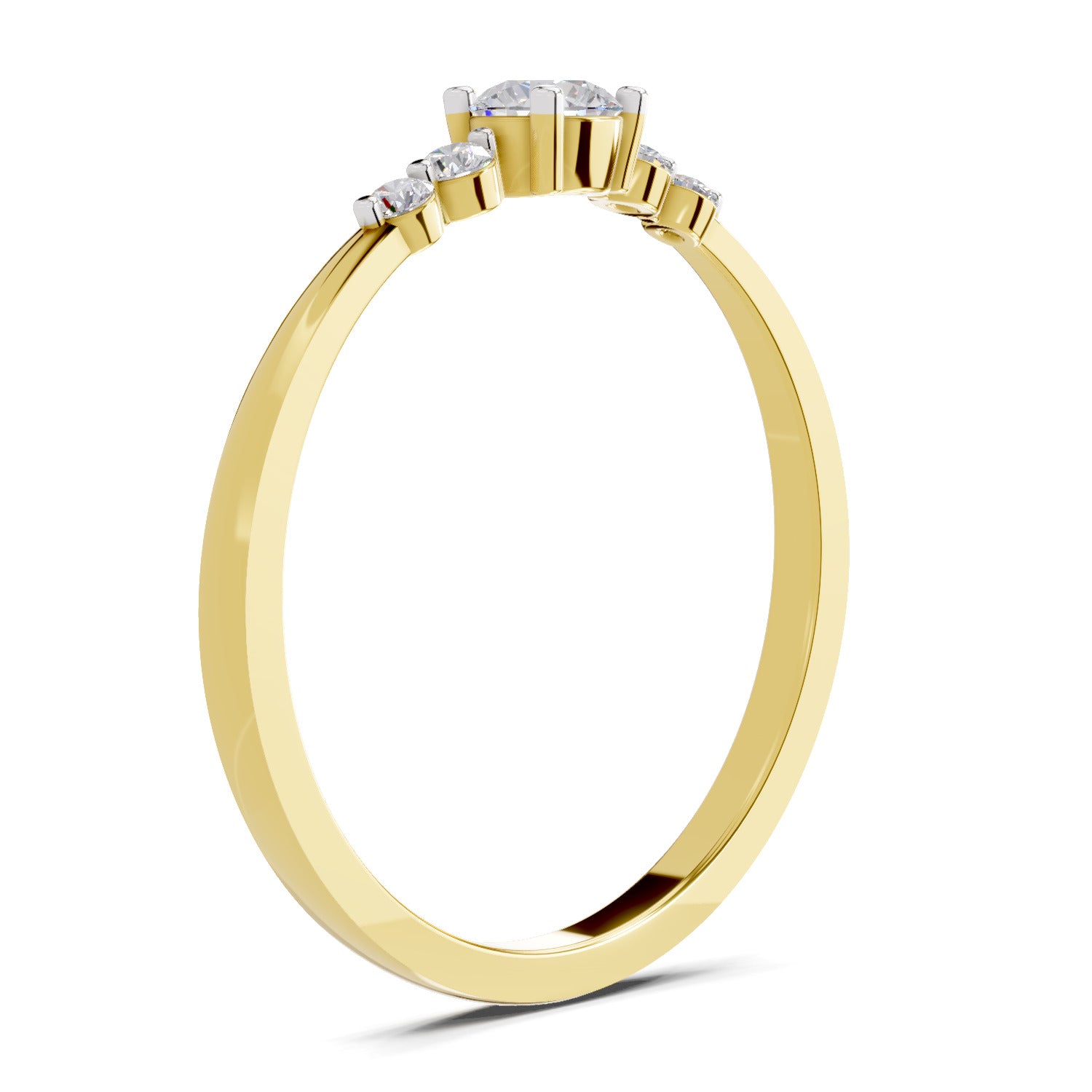 Lab Grown Diamond Ring 0.22 Carat IGI Certified Round Shape 925 Sterling Silver Gold Plated Solitaire Ring (Ring Size - 10)