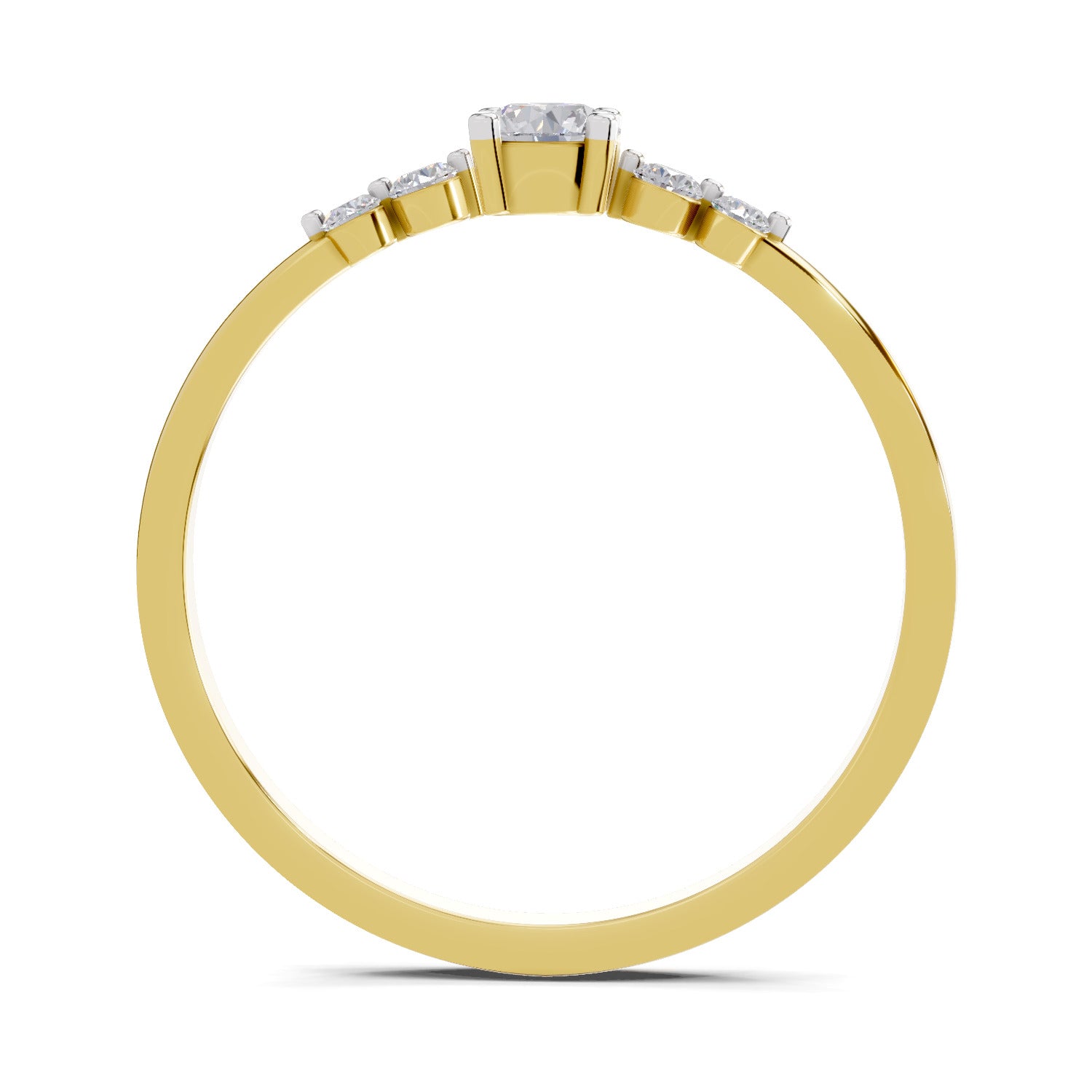 Lab Grown Diamond Ring 0.22 Carat IGI Certified Round Shape 925 Sterling Silver Gold Plated Solitaire Ring (Ring Size - 10)