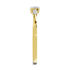 Lab Grown Diamond Ring 0.22 Carat IGI Certified Round Shape 925 Sterling Silver Gold Plated Solitaire Ring (Ring Size - 10)