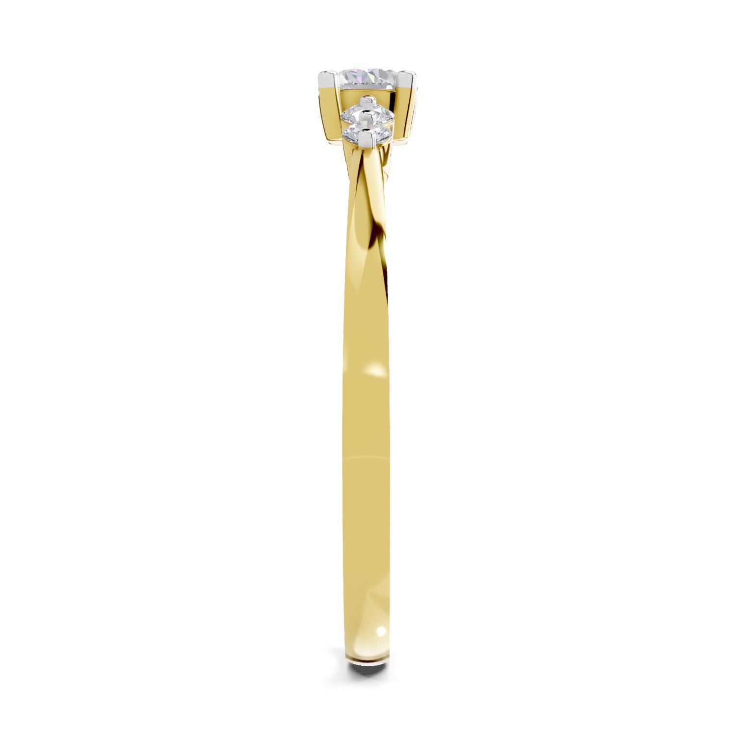 Lab Grown Diamond Ring 0.22 Carat IGI Certified Round Shape 925 Sterling Silver Gold Plated Solitaire Ring (Ring Size - 10)