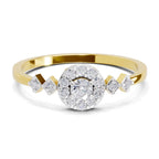 Lab Grown Diamond Ring 0.23 Carat IGI Certified Round Shape 925 Sterling Silver Gold Plated Starlight Halo Ring (Ring Size - 10)