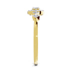 Lab Grown Diamond Ring 0.23 Carat IGI Certified Round Shape 925 Sterling Silver Gold Plated Starlight Halo Ring (Ring Size - 10)