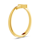 Lab Grown Diamond 0.16CT 925 Sterling Silver Gold Plated Round Shape Ring
