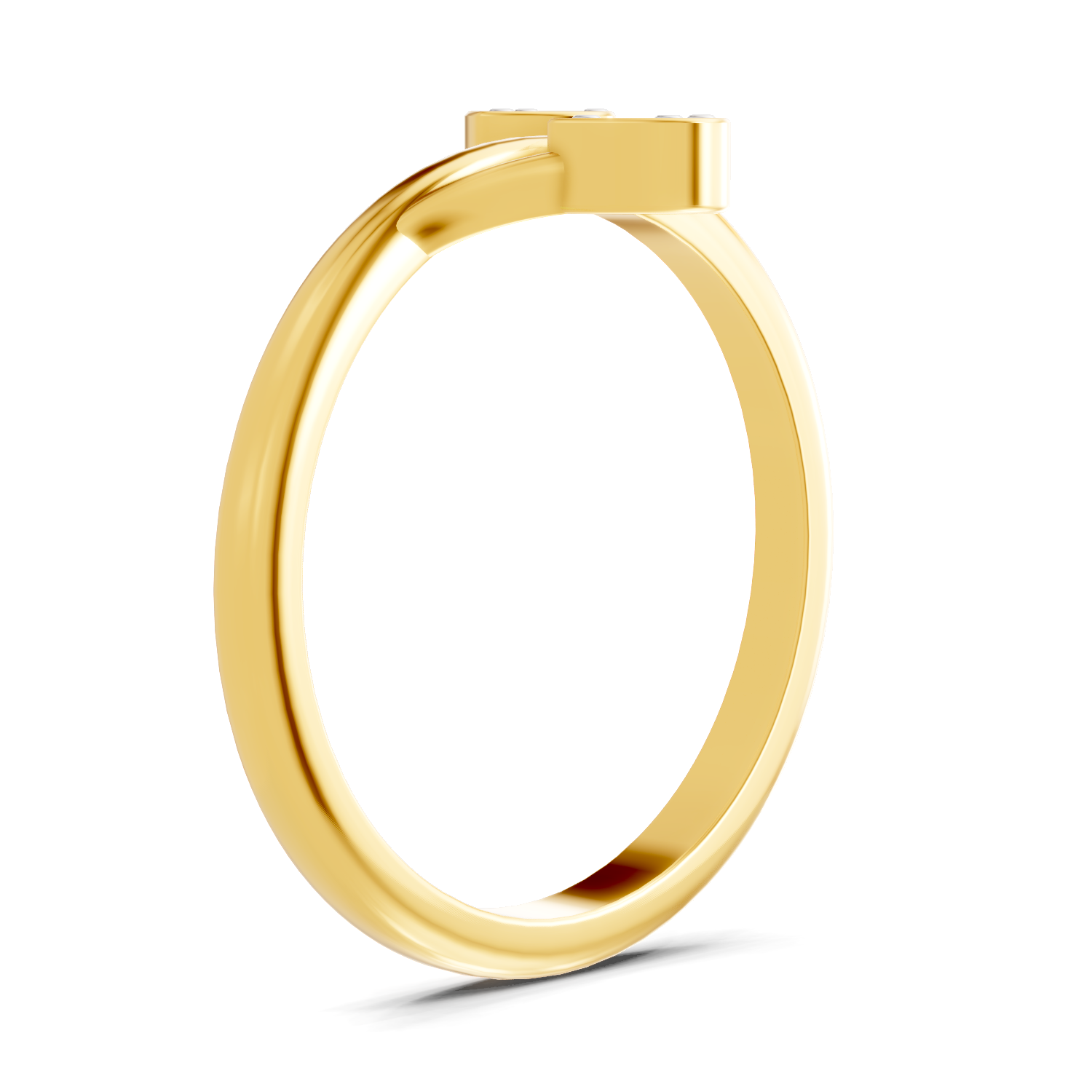 Lab Grown Diamond 0.16CT 925 Sterling Silver Gold Plated Round Shape Ring