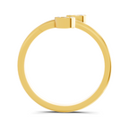 Lab Grown Diamond 0.16CT 925 Sterling Silver Gold Plated Round Shape Ring