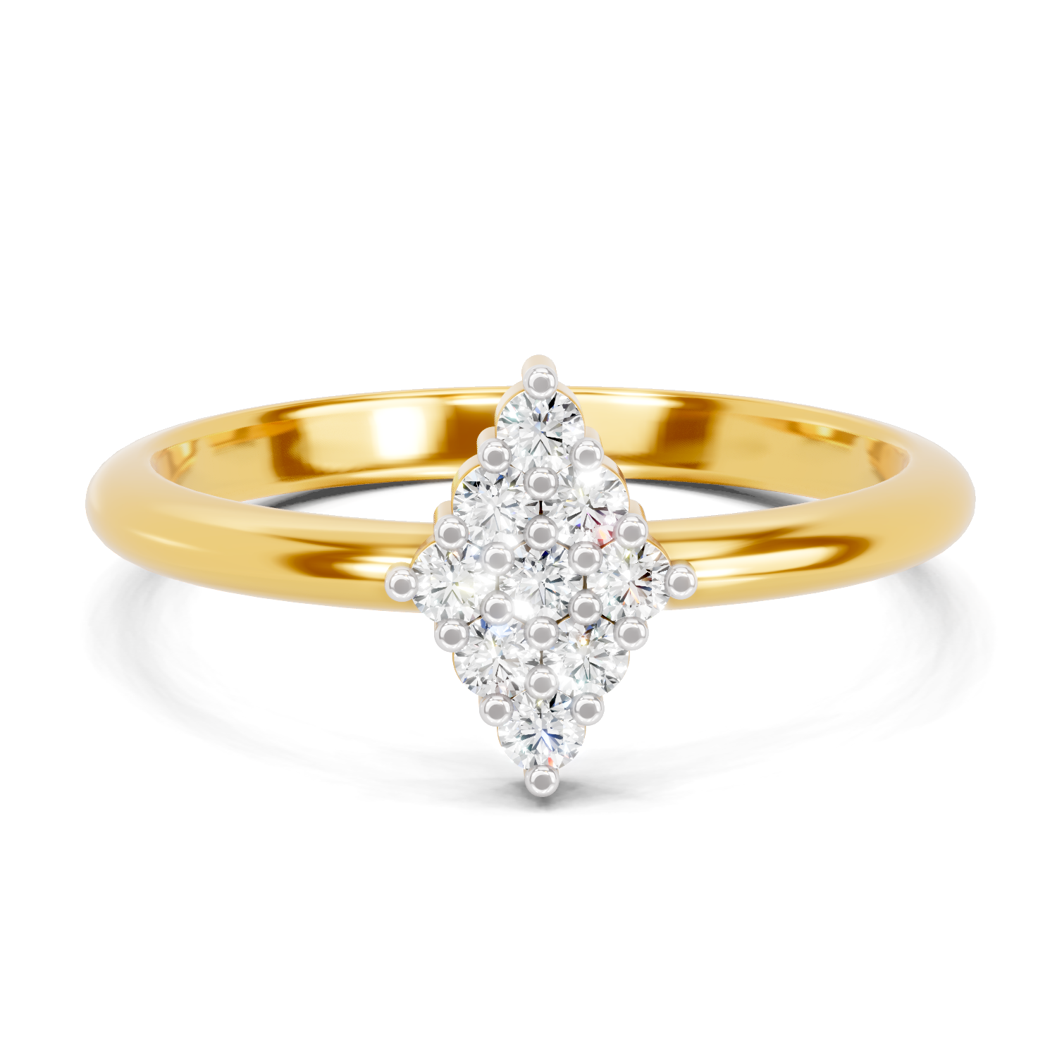 Lab Grown Diamond 0.16CT 925 Sterling Silver Gold Plated Round Shape Ring