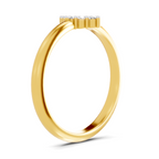 Lab Grown Diamond 0.16CT 925 Sterling Silver Gold Plated Round Shape Ring