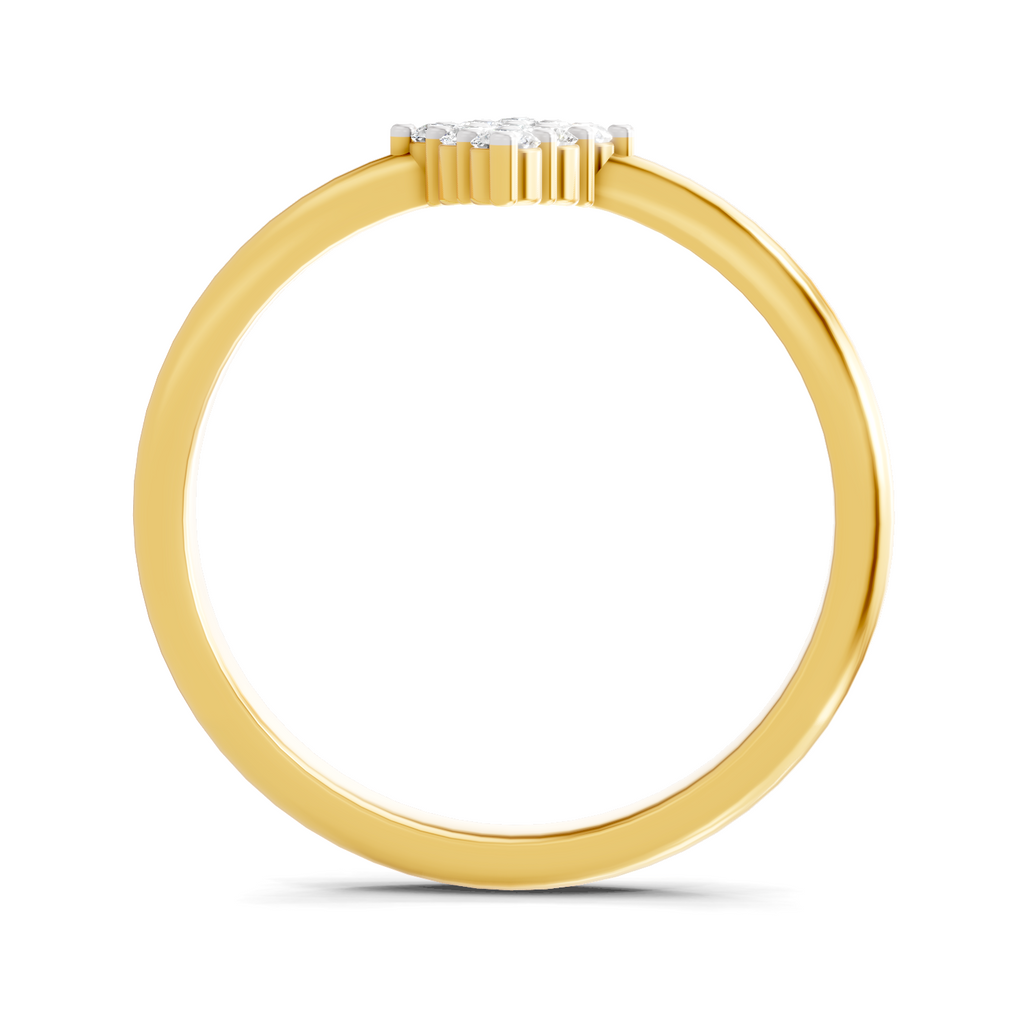 Lab Grown Diamond 0.16CT 925 Sterling Silver Gold Plated Round Shape Ring