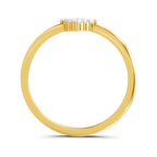 Lab Grown Diamond 0.16CT 925 Sterling Silver Gold Plated Round Shape Ring