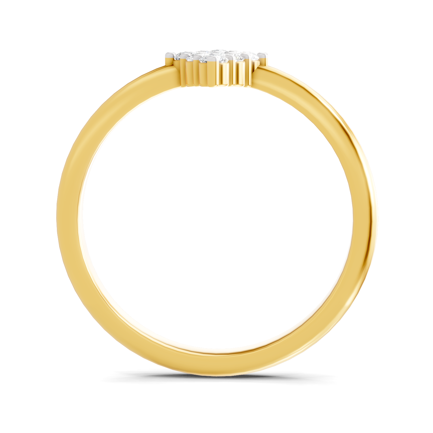 Lab Grown Diamond 0.16CT 925 Sterling Silver Gold Plated Round Shape Ring