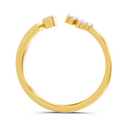 Lab Grown Diamond 0.14CT 925 Sterling Silver Gold Plated Round Shape Ring