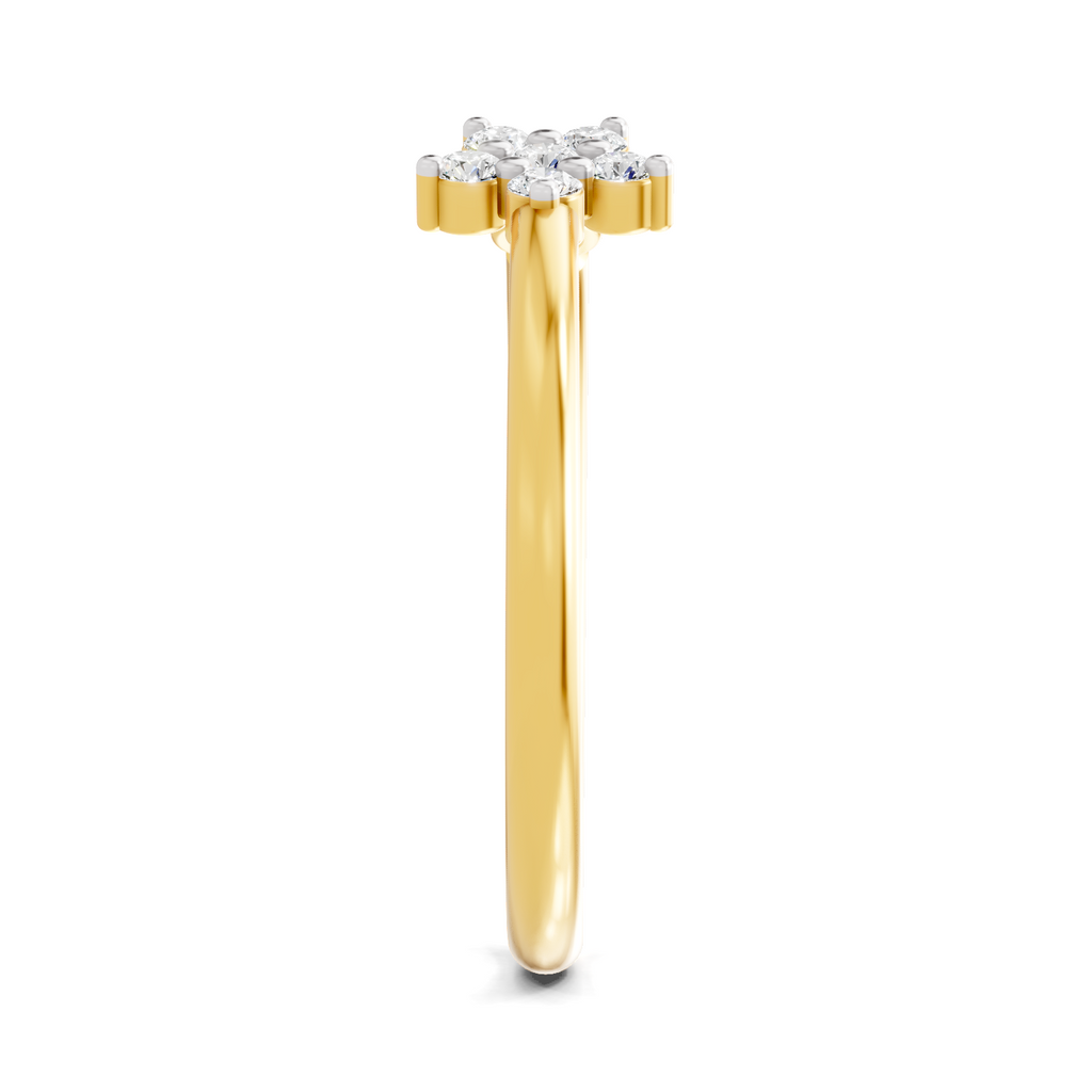 Lab Grown Diamond 0.14CT 925 Sterling Silver Gold Plated Round Shape Ring
