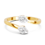 Lab Grown Diamond 0.14CT 925 Sterling Silver Gold Plated Round Shape Ring