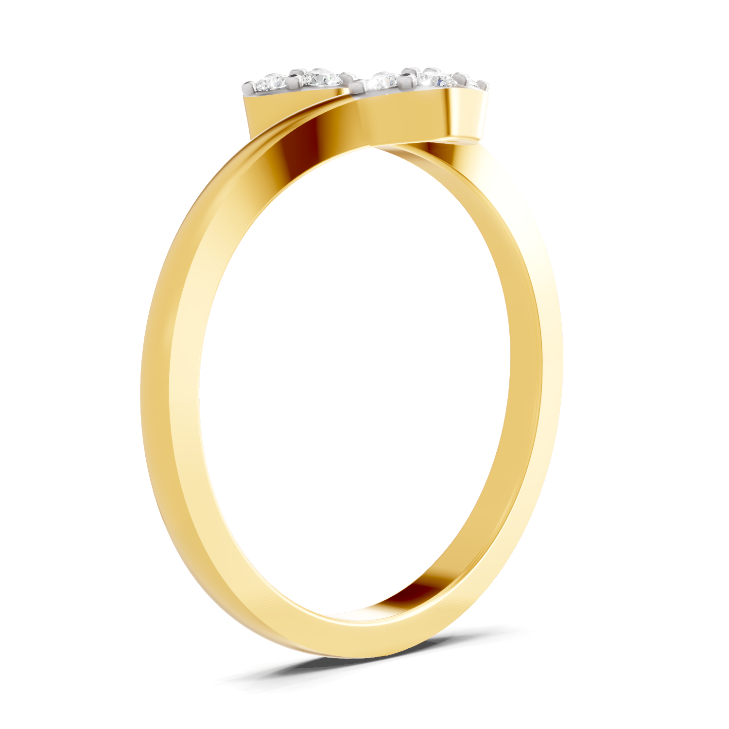 Lab Grown Diamond 0.14CT 925 Sterling Silver Gold Plated Round Shape Ring
