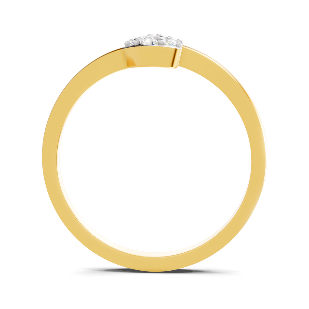 Lab Grown Diamond 0.14CT 925 Sterling Silver Gold Plated Round Shape Ring