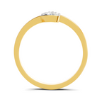 Lab Grown Diamond 0.14CT 925 Sterling Silver Gold Plated Round Shape Ring
