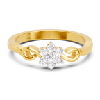 Lab Grown Diamond 0.15CT 925 Sterling Silver Gold Plated Round Shape Ring