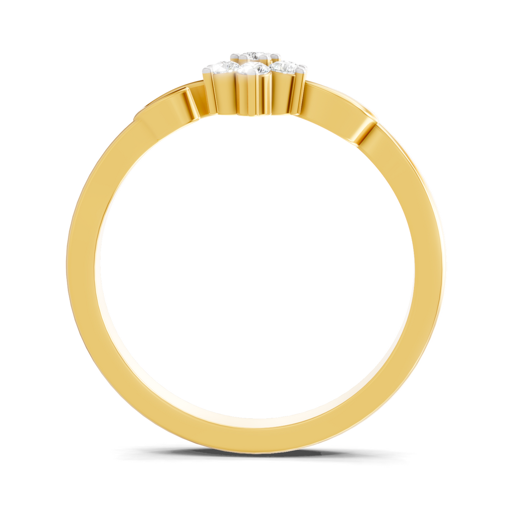 Lab Grown Diamond 0.15CT 925 Sterling Silver Gold Plated Round Shape Ring