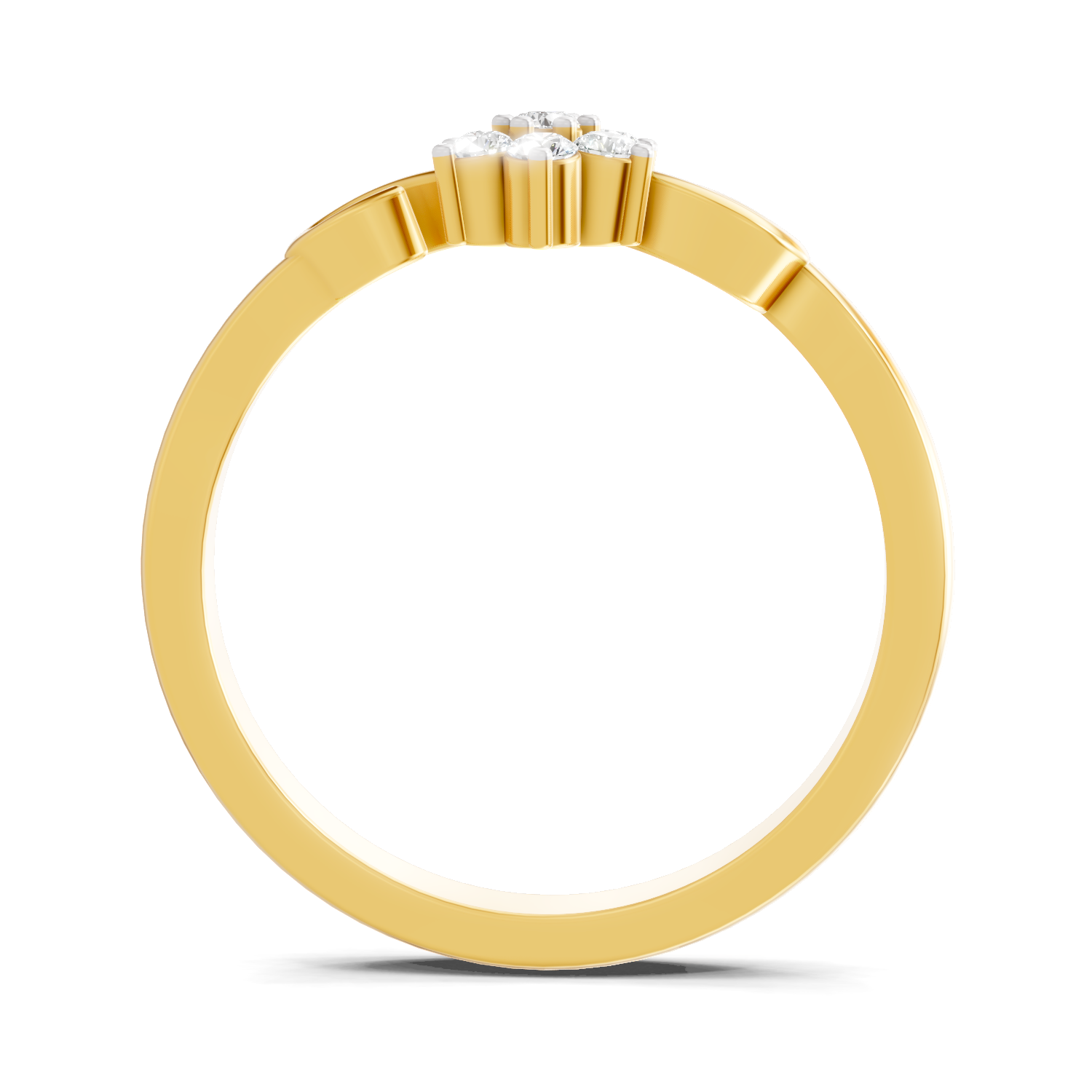 Lab Grown Diamond 0.15CT 925 Sterling Silver Gold Plated Round Shape Ring