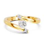 Lab Grown Diamond 0.13CT 925 Sterling Silver Gold Plated Round Shape Ring