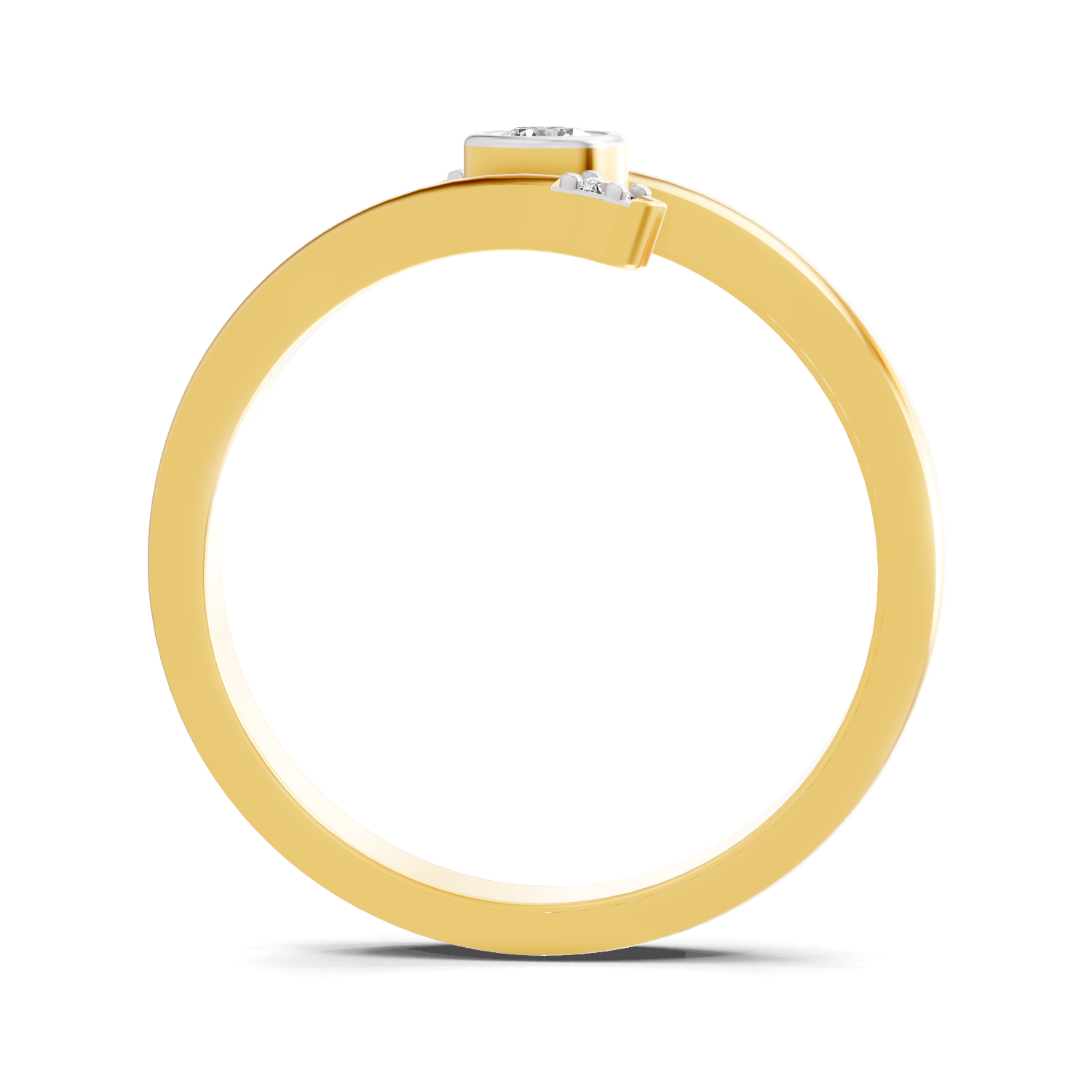Lab Grown Diamond 0.13CT 925 Sterling Silver Gold Plated Round Shape Ring