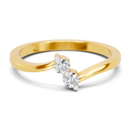 Lab Grown Diamond 0.14CT 925 Sterling Silver Gold Plated Round Shape Ring