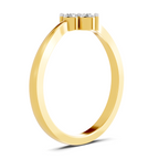 Lab Grown Diamond 0.14CT 925 Sterling Silver Gold Plated Round Shape Ring