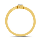 Lab Grown Diamond 0.14CT 925 Sterling Silver Gold Plated Round Shape Ring
