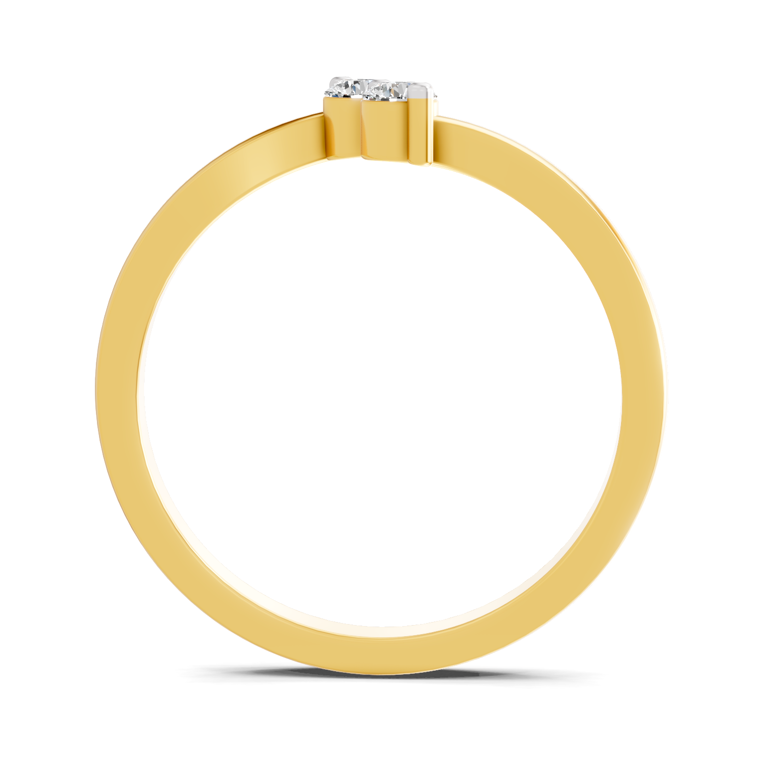 Lab Grown Diamond 0.14CT 925 Sterling Silver Gold Plated Round Shape Ring