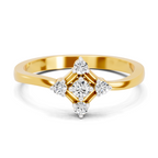 Lab Grown Diamond 0.15CT 925 Sterling Silver Gold Plated Round Shape Ring