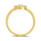 Lab Grown Diamond 0.15CT 925 Sterling Silver Gold Plated Round Shape Ring
