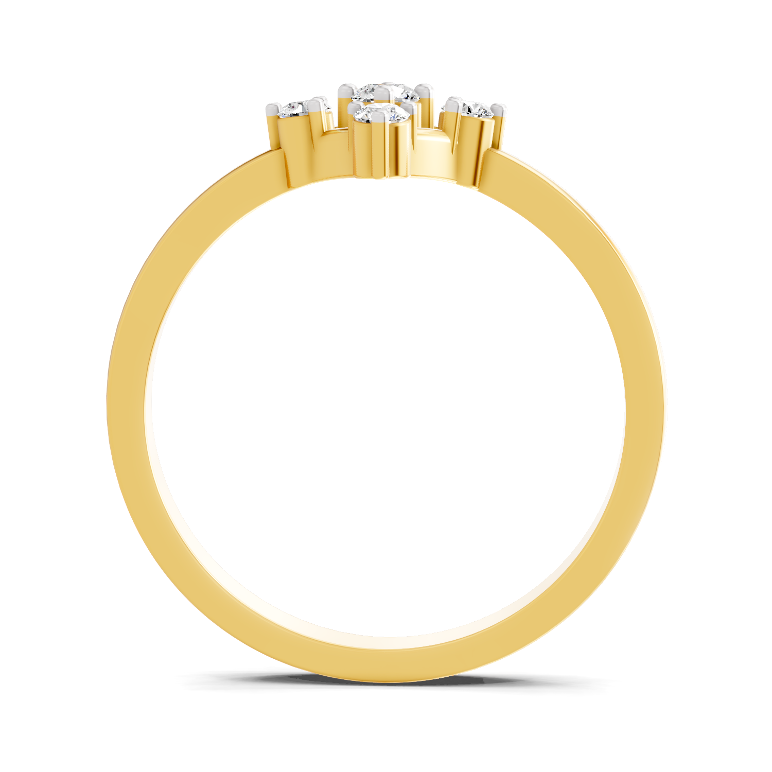 Lab Grown Diamond 0.15CT 925 Sterling Silver Gold Plated Round Shape Ring