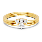 Lab Grown Diamond 0.12CT 925 Sterling Silver Gold Plated Round Shape Ring