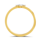 Lab Grown Diamond 0.12CT 925 Sterling Silver Gold Plated Round Shape Ring
