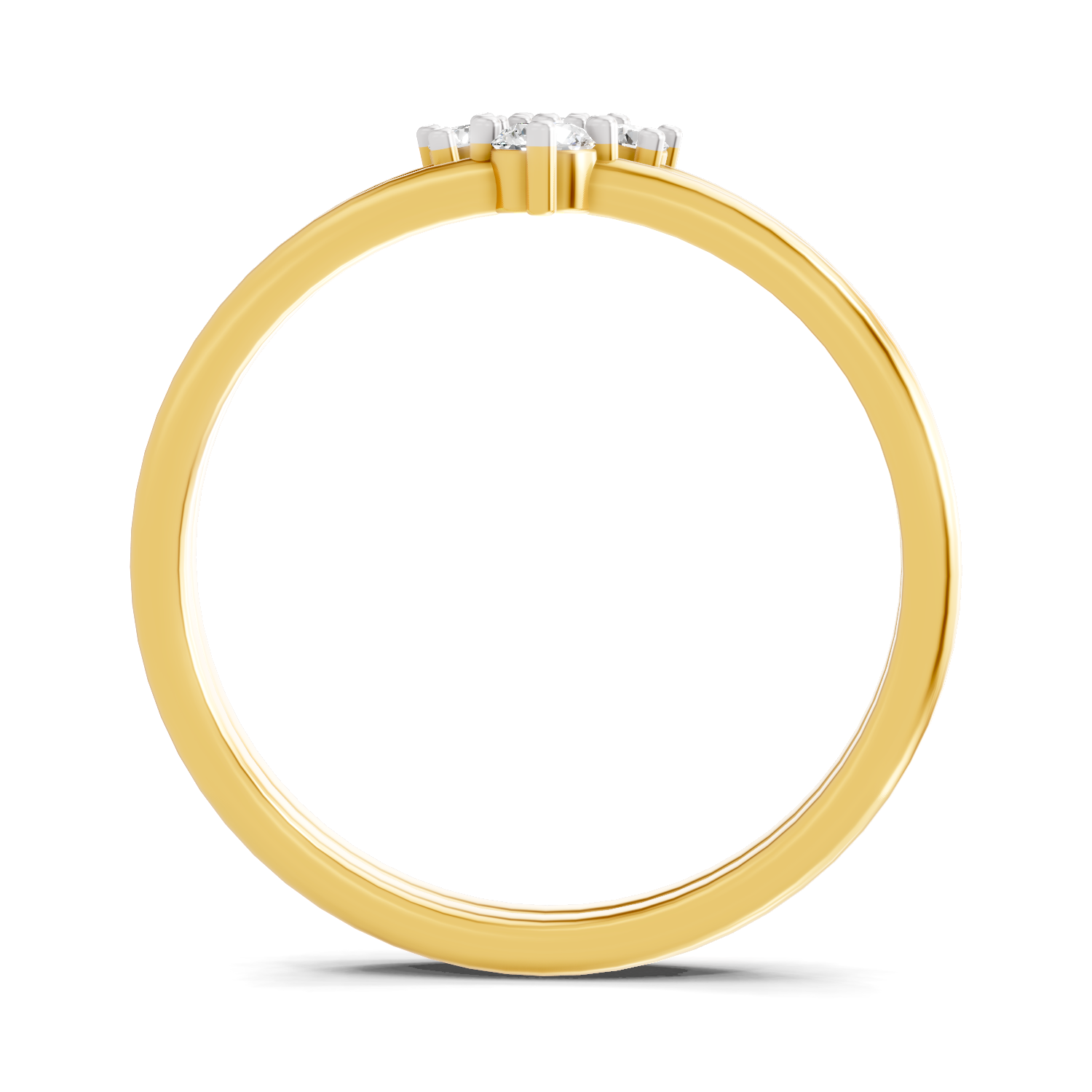 Lab Grown Diamond 0.12CT 925 Sterling Silver Gold Plated Round Shape Ring