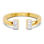 Lab Grown Diamond 0.1CT 925 Sterling Silver Gold Plated Round Shape Ring