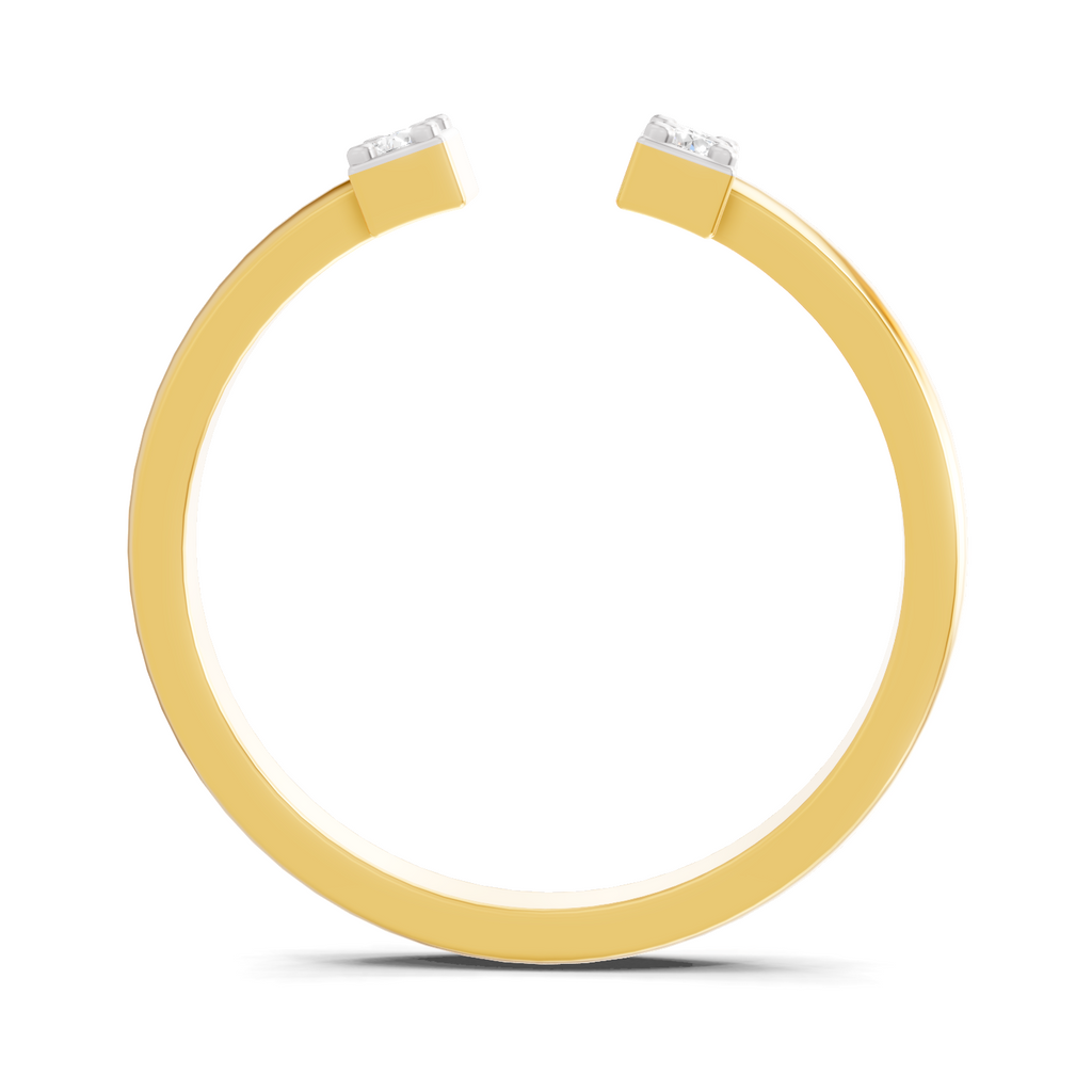 Lab Grown Diamond 0.1CT 925 Sterling Silver Gold Plated Round Shape Ring