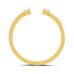 Lab Grown Diamond 0.1CT 925 Sterling Silver Gold Plated Round Shape Ring