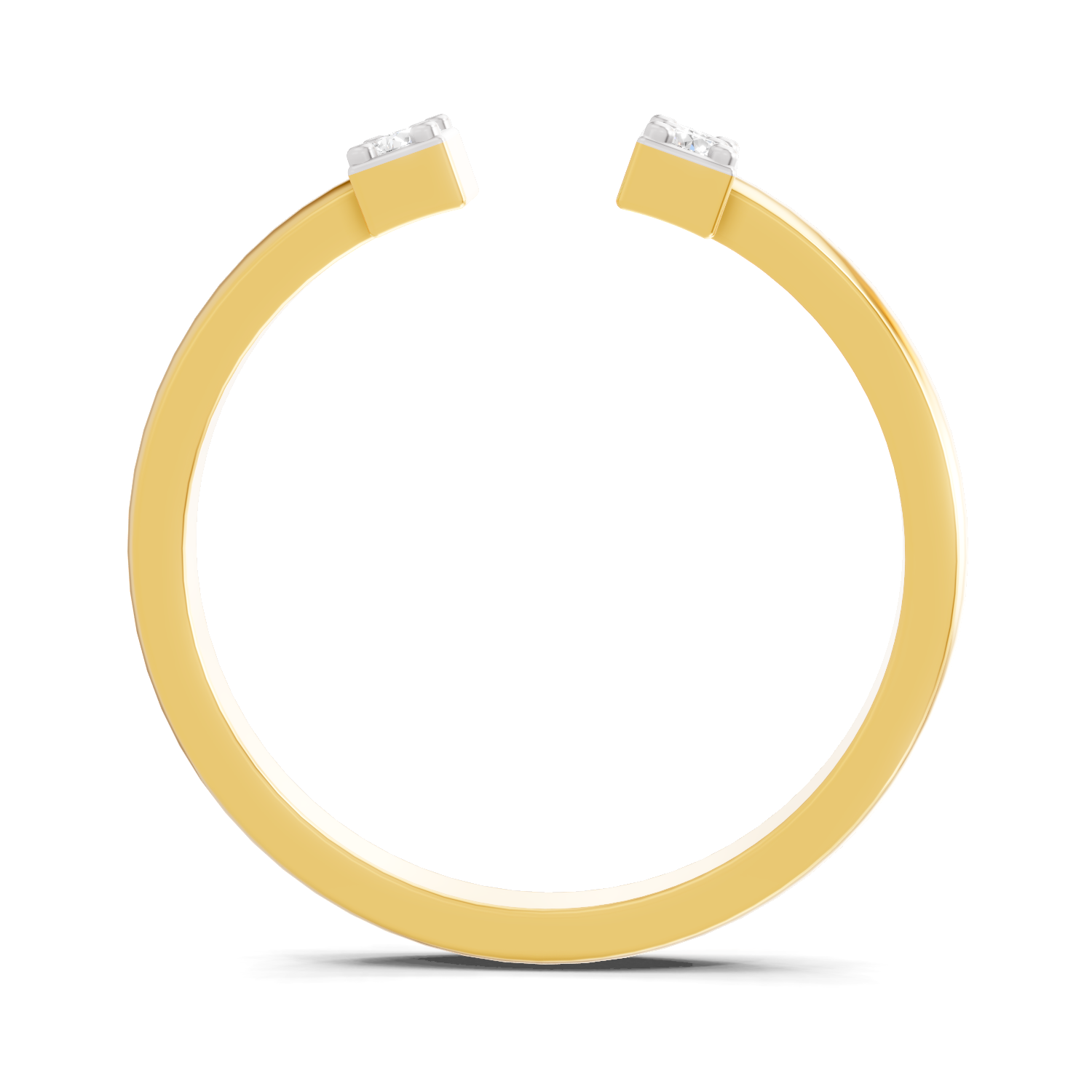 Lab Grown Diamond 0.1CT 925 Sterling Silver Gold Plated Round Shape Ring