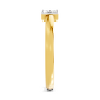 Lab Grown Diamond 0.1CT 925 Sterling Silver Gold Plated Round Shape Ring