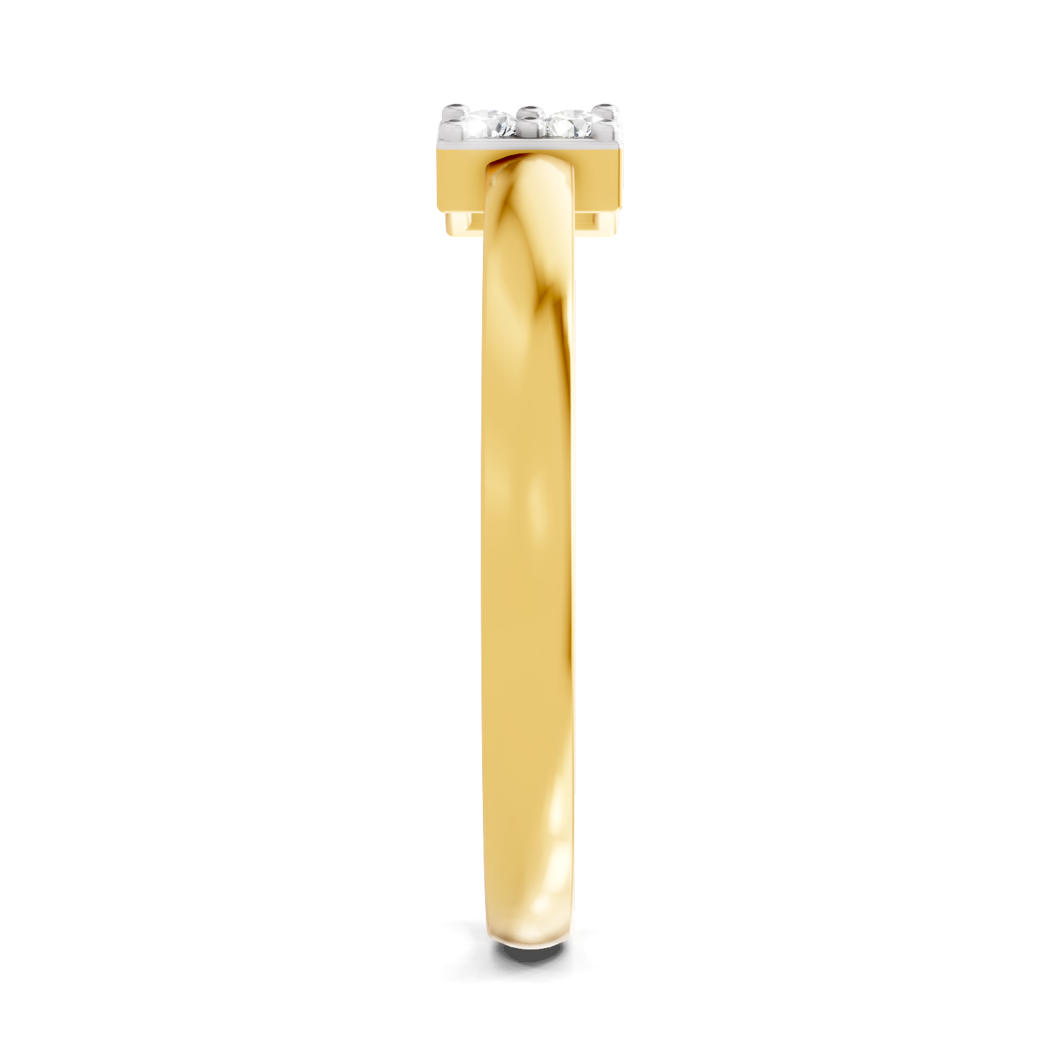 Lab Grown Diamond 0.1CT 925 Sterling Silver Gold Plated Round Shape Ring
