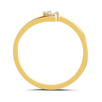 Lab Grown Diamond 0.11CT 925 Sterling Silver Gold Plated Round Shape Ring