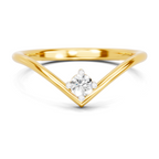 Lab Grown Diamond 0.11CT 925 Sterling Silver Gold Plated Round Shape Ring