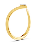 Lab Grown Diamond 0.11CT 925 Sterling Silver Gold Plated Round Shape Ring