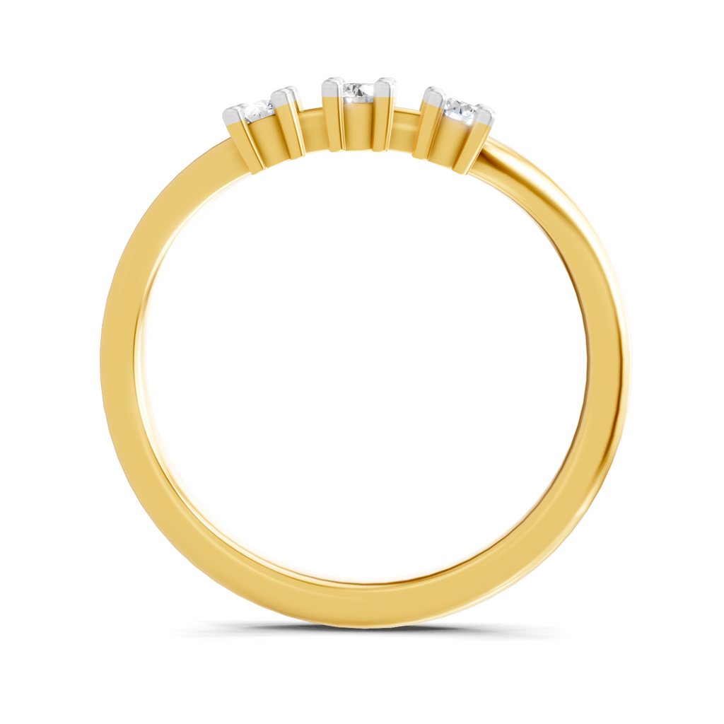 Lab Grown Diamond 0.13CT 925 Sterling Silver Gold Plated Round Shape Ring