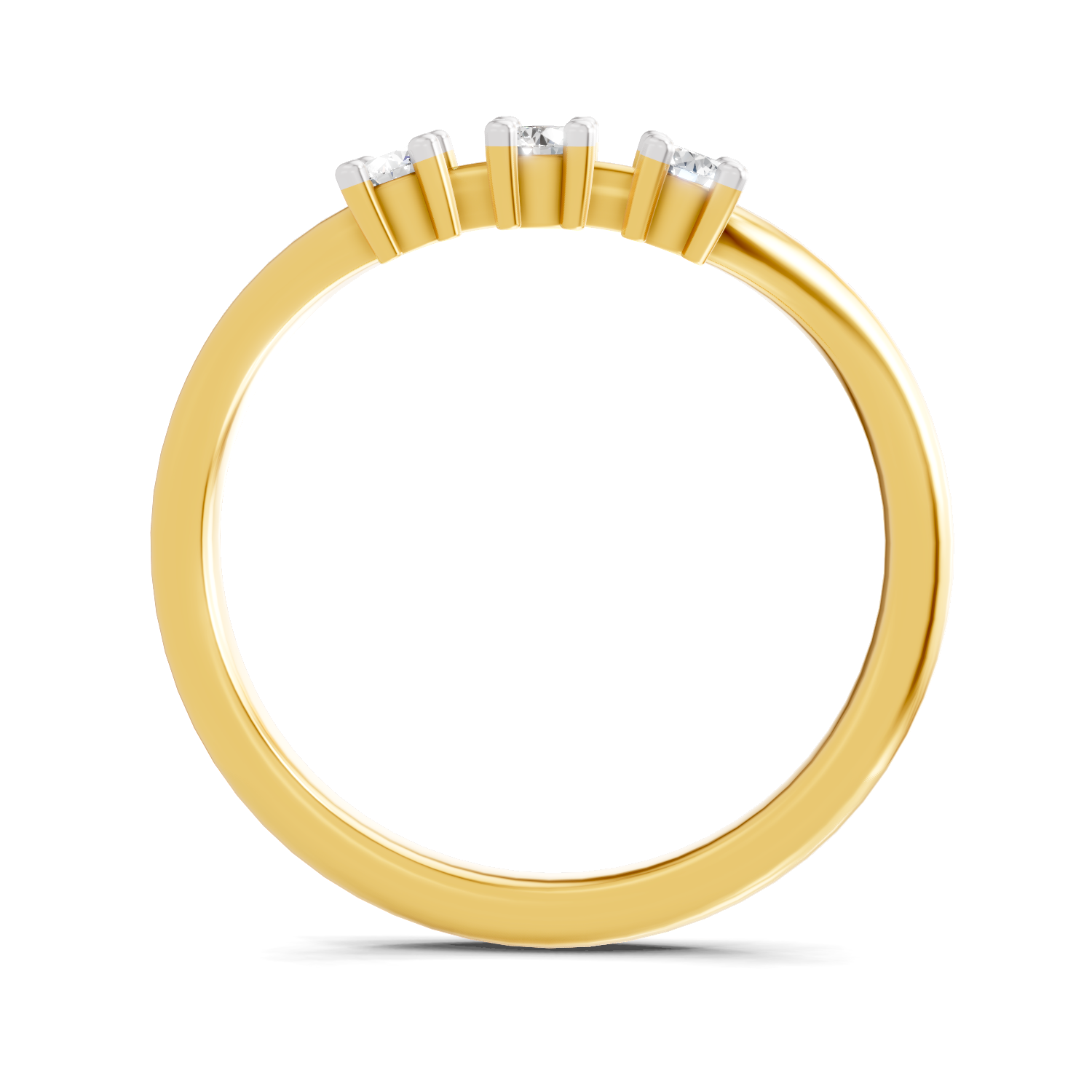 Lab Grown Diamond 0.13CT 925 Sterling Silver Gold Plated Round Shape Ring