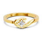 Lab Grown Diamond 0.07CT 925 Sterling Silver Gold Plated Round Shape Ring